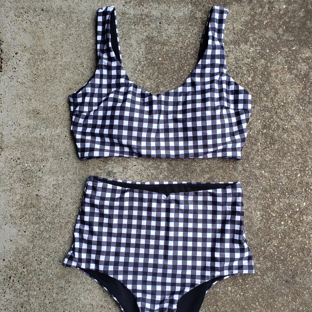 Bikinishe Gingham High Waist Swimsuit